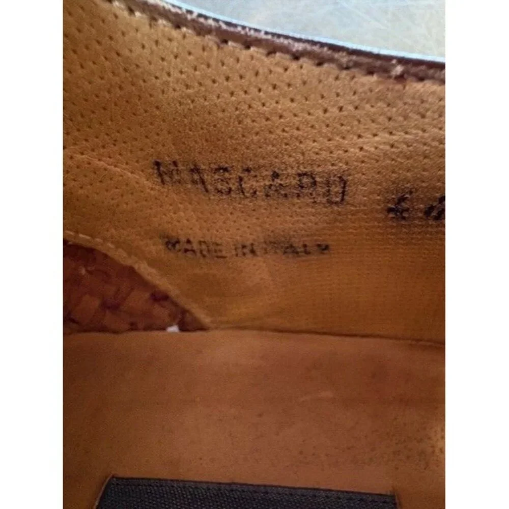 Vintage Bally Mens Brown Woven Leather‎ Oxfords Made In Italy